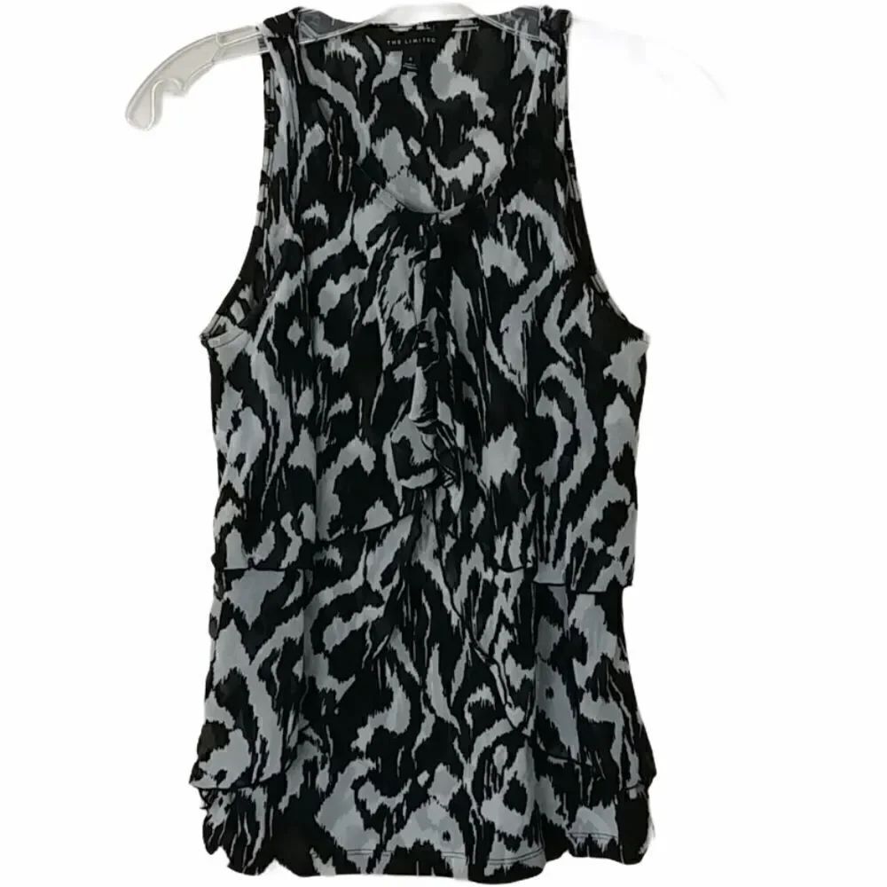 The Limited Black & White Sleeveless Layered Top